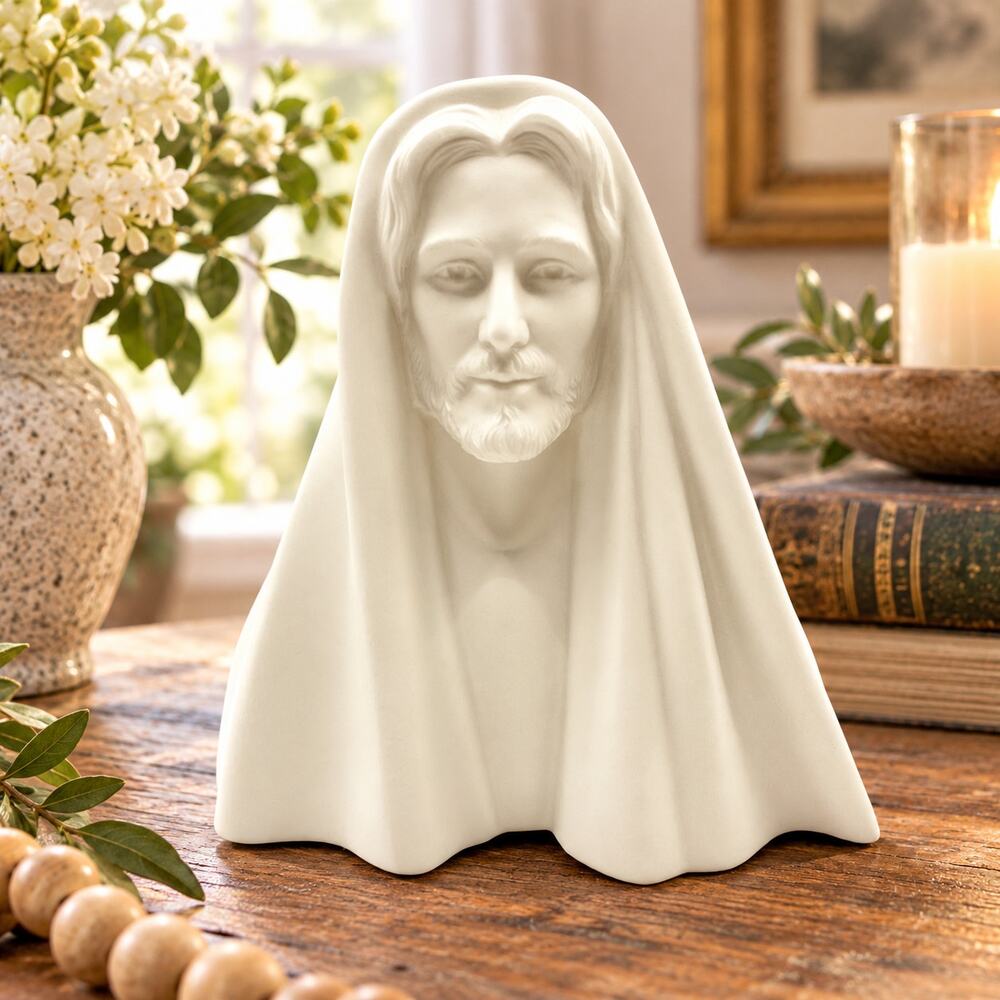 Greg Olsen King of Kings Jesus Christ Bust Sculpture White Alabaster 2007